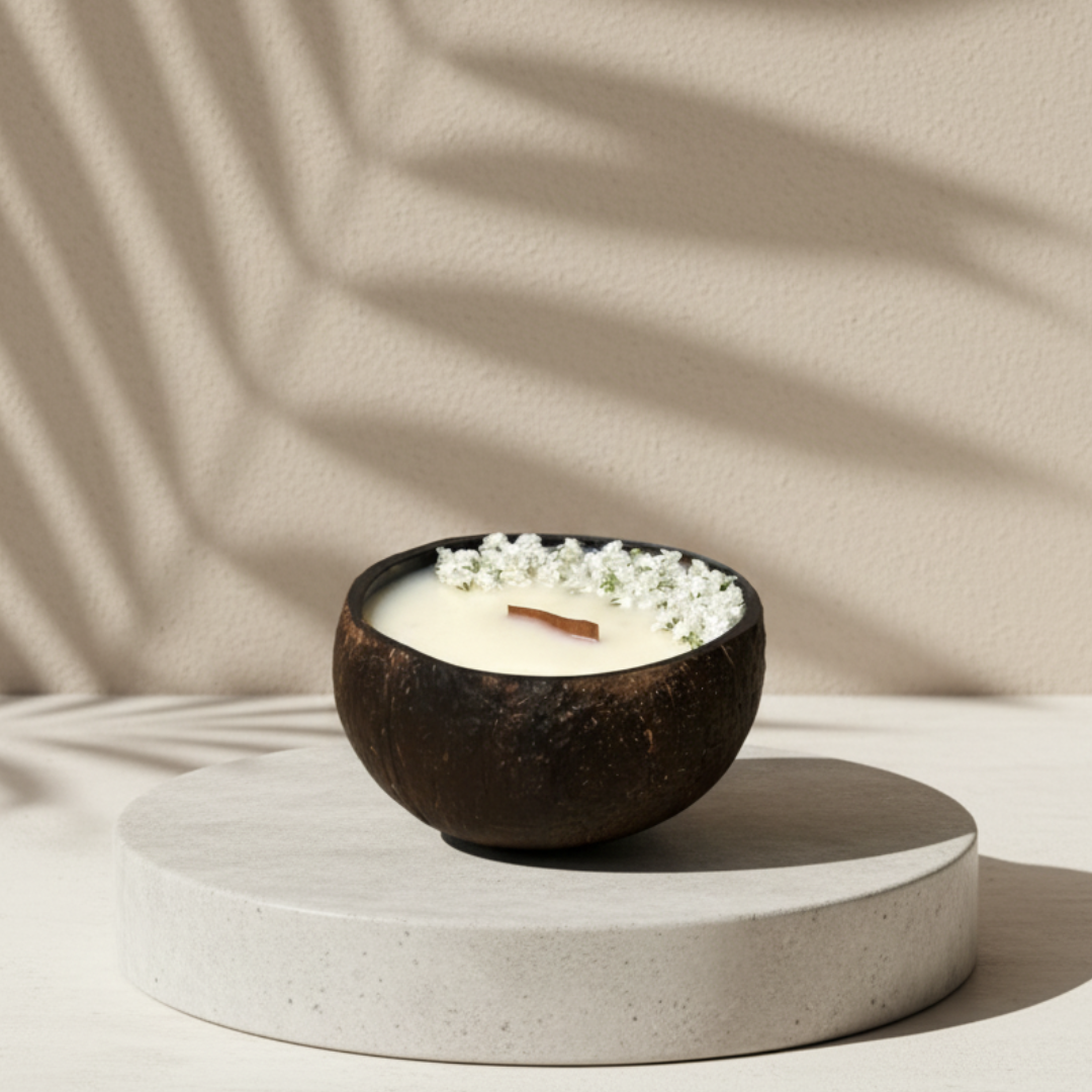 Coconut Shell Soy Wax Candle – Clean Cotton