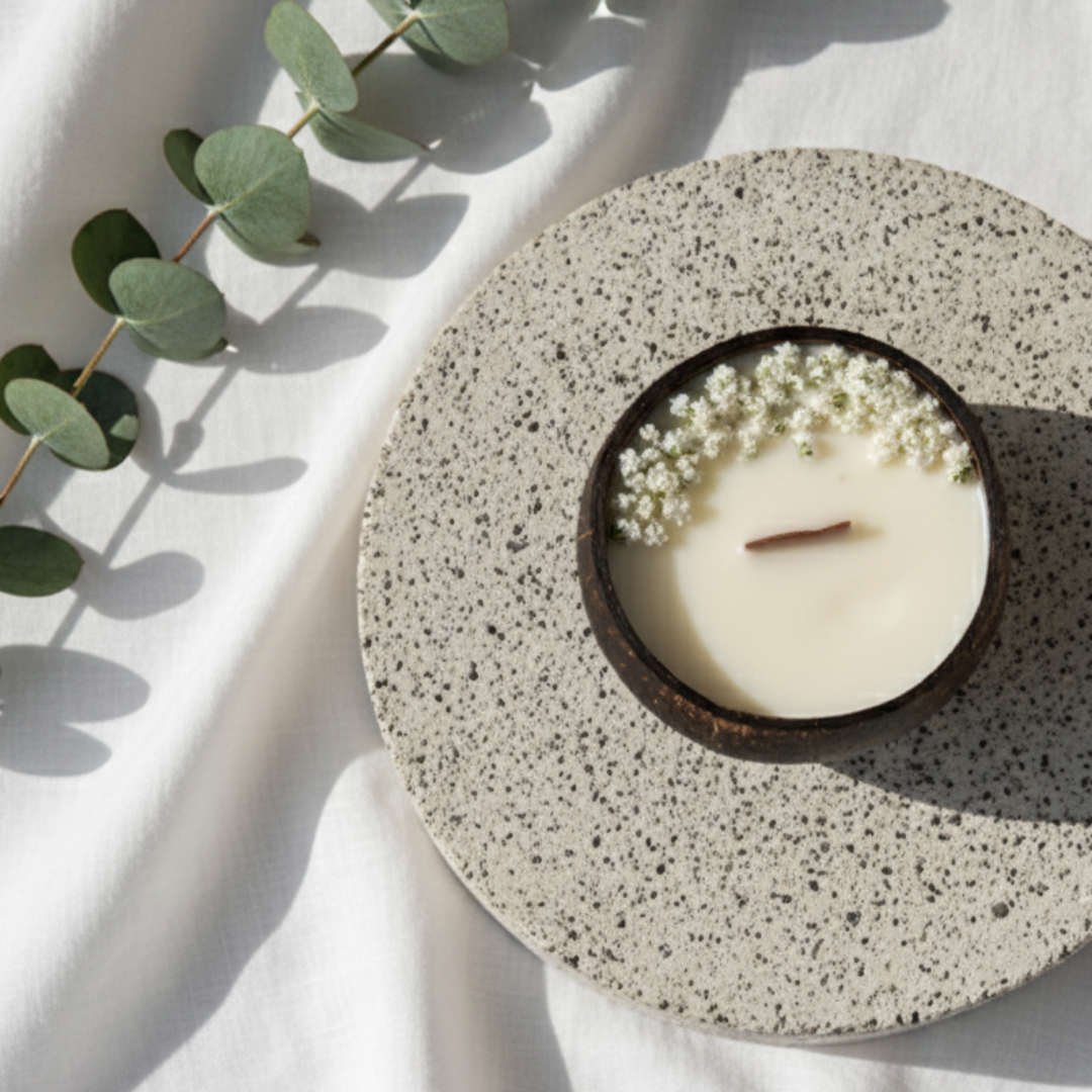 Coconut Shell Soy Wax Candle – Clean Cotton