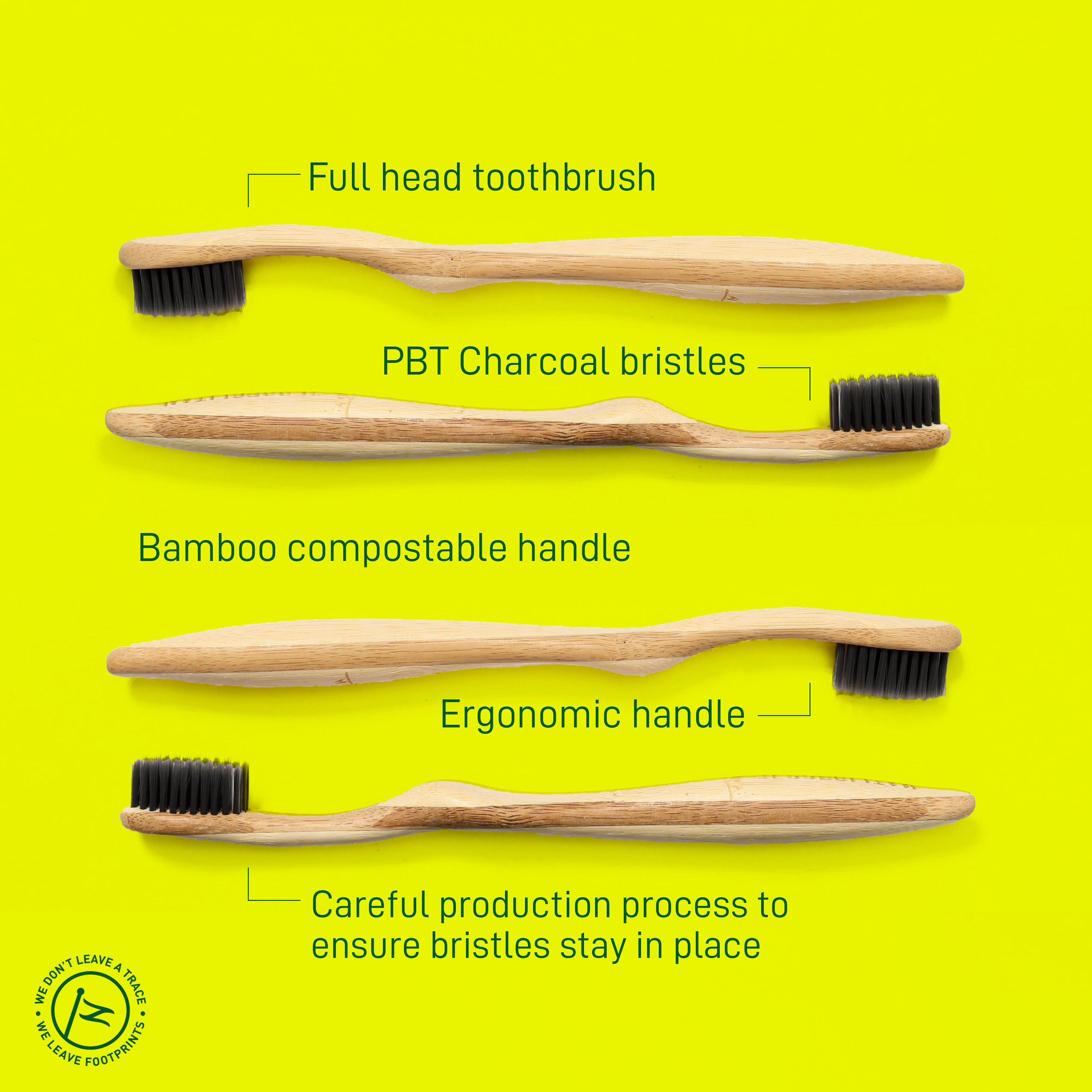 Bamboo Toothbrush with Charcoal Bristles