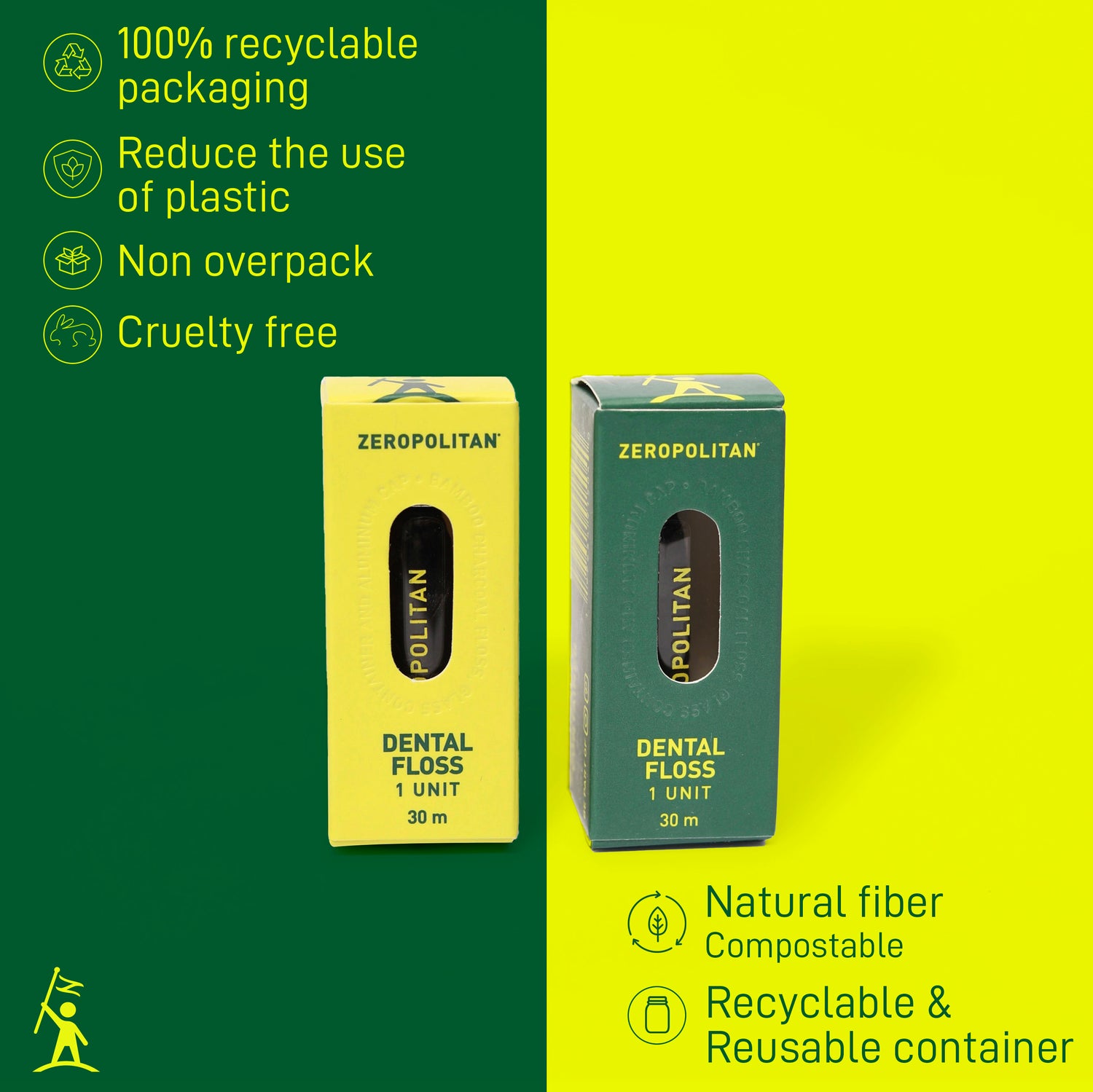 Dental Floss - bamboo fibre with infused charcoal