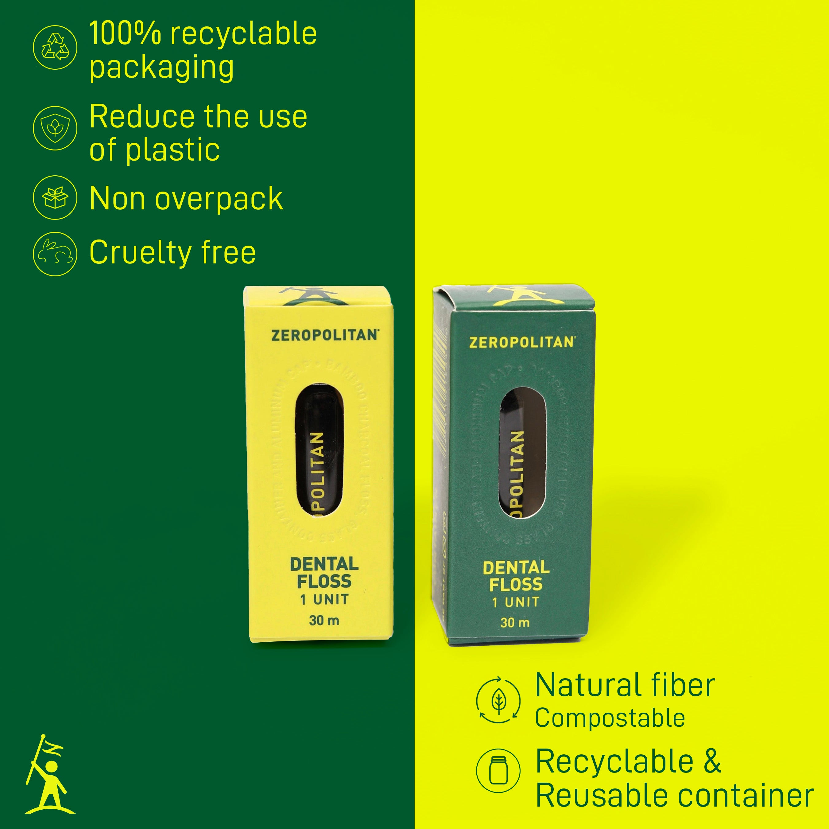Dental Floss - bamboo fibre with infused charcoal