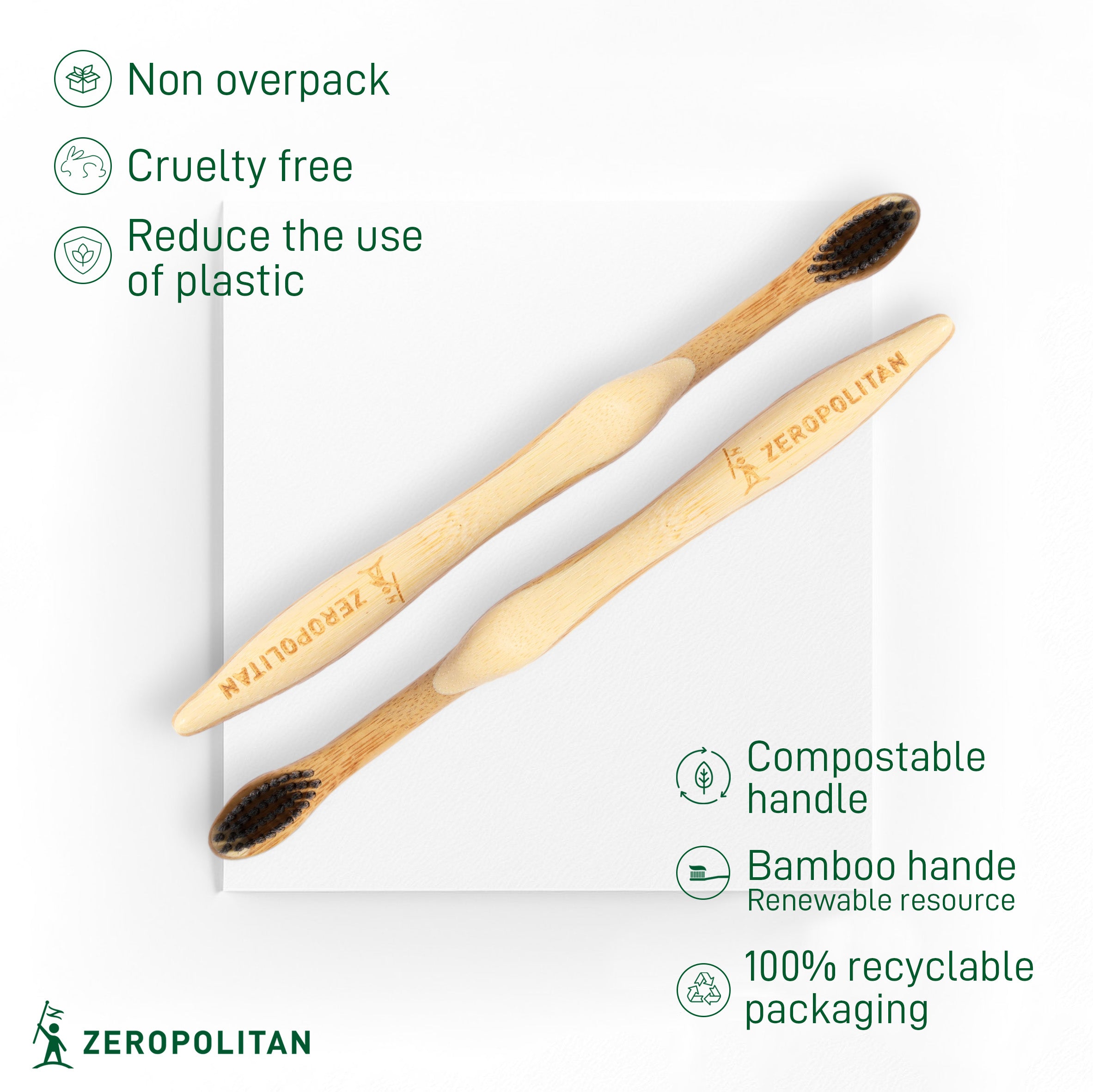 Bamboo Toothbrush with Charcoal Bristles