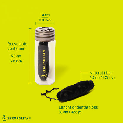 Dental Floss - bamboo fibre with infused charcoal