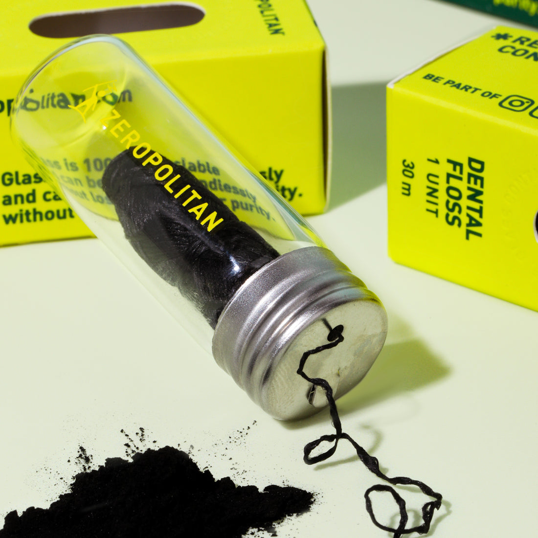 Dental Floss - bamboo fibre with infused charcoal